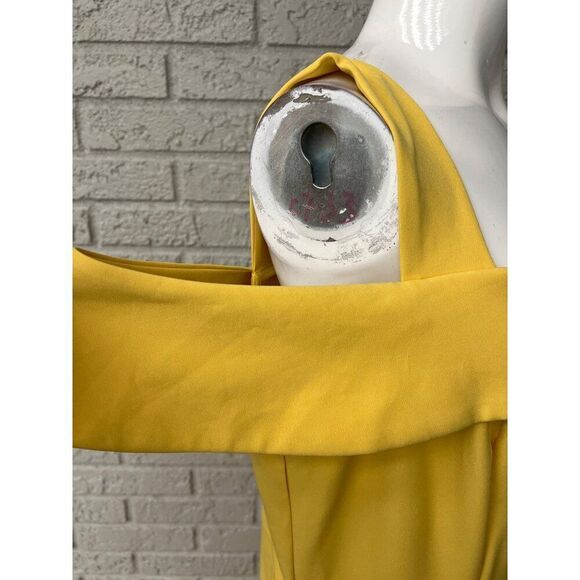 NWT York & Company Women Yellow Cold Shoulder Jumpsuit Size XL - Picture 5 of 9